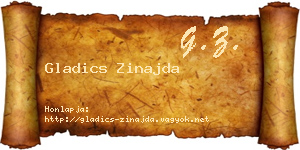 Gladics Zinajda névjegykártya